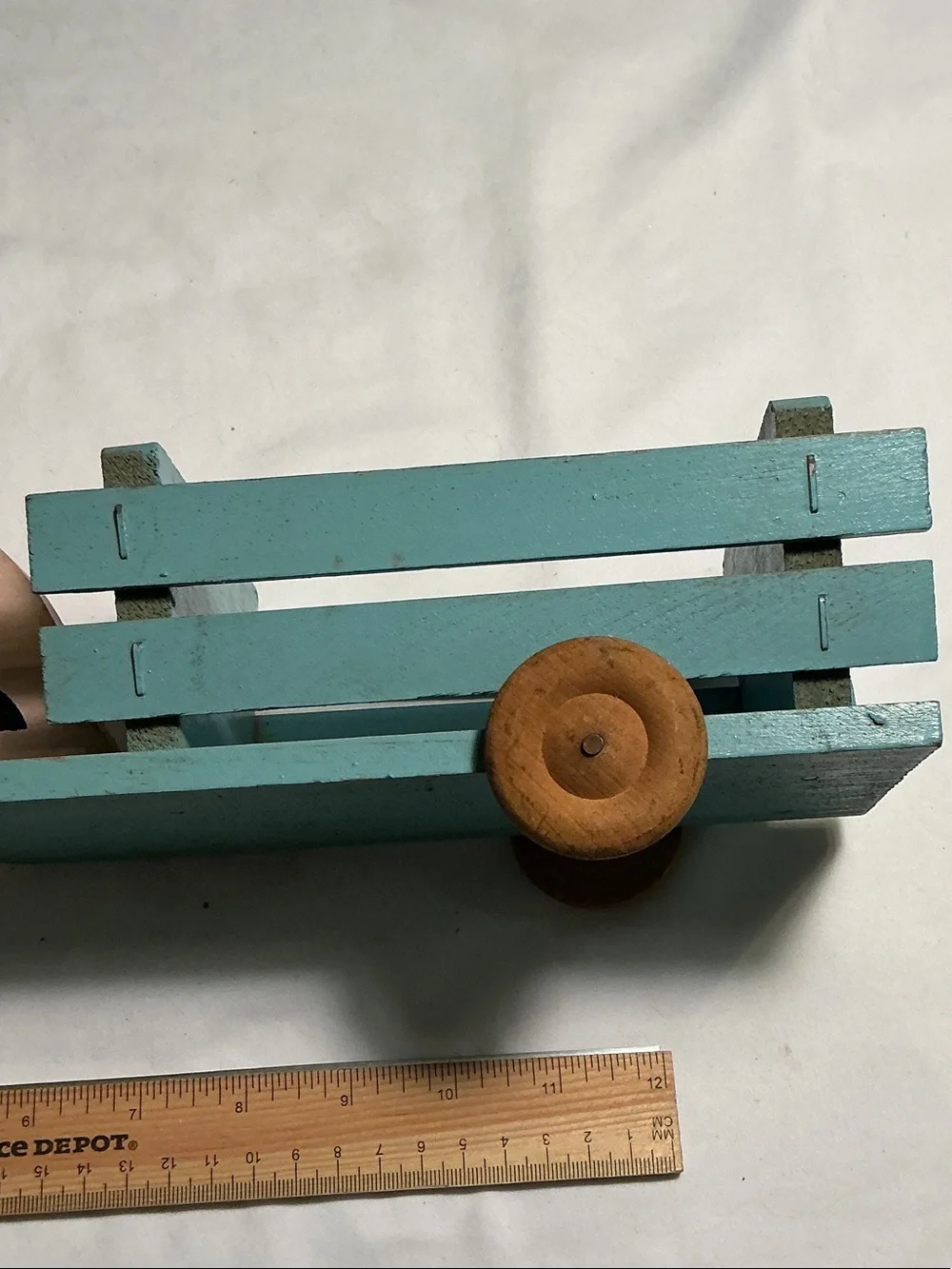 Antique Unique Rare 1900’s Pink Bunny Pull Toy w/ Teal Wagon over 125 years old